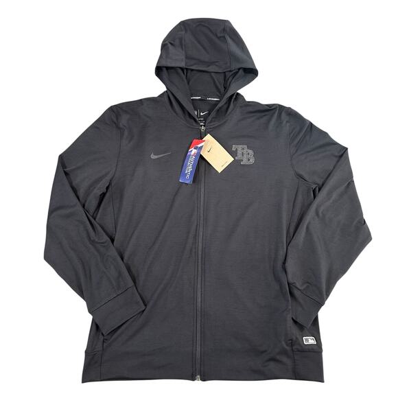 Nike Men's Tampa Bay Rays Full Zip Hooded Jacket MLB Size M $125 - Picture 1 of 6
